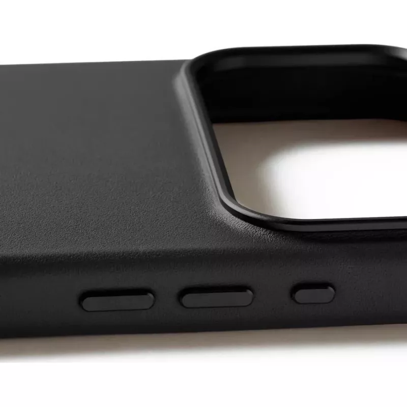 Mujjo Full Leather Case vāciņš priekš iPhone 17 Pro Max Melns