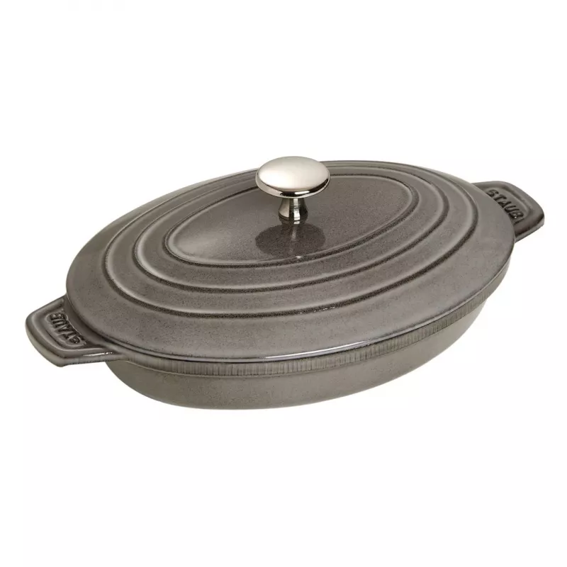 Ovāls cepamtrauks ar vāku Staub - Graphite
