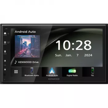 Kenwood double-DIN moniceiver Android Auto, Apple CarPlay, DAB+ uztvērējs, savienojums aizmugures skata kamerai
