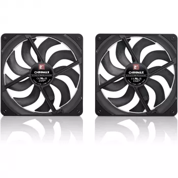 Noctua NF-A14x25 G2 PWM Sx2-PP chromax.Melns 140mm dubultā ventilatora komplekts