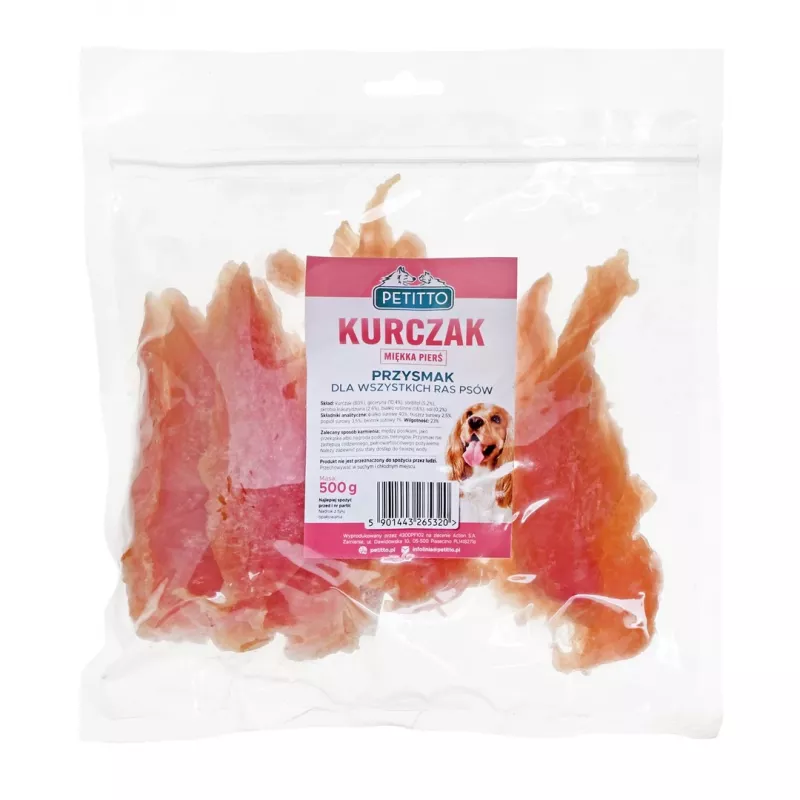 PETITTO Mīkstās vistas krūtiņas - suņu kārums - 500 g