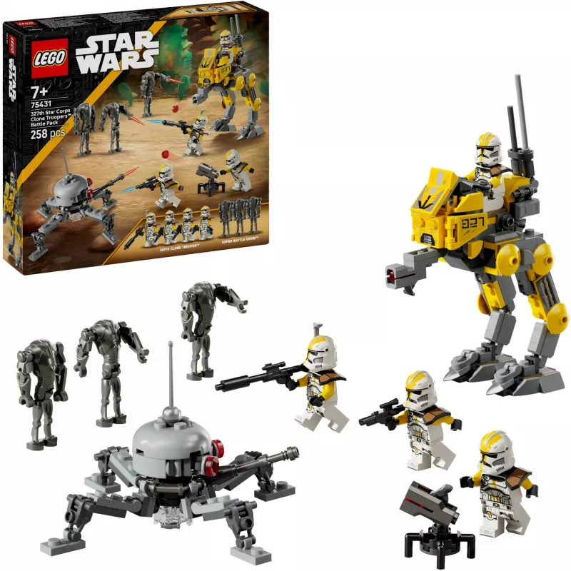 LEGO Star Wars komplekts 327th Star Corps Clone Troopers Battle 75431 — 258 detaļas, 7 minifigūras, vecumam 7+