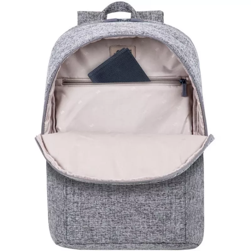 RIVACASE Anvik 15.6 inch klēpjdatora mugursoma, 15 L, pelēka, ūdensnecaurlaidīgs audums, kabatas 10.5 inch planšetei, viedtālrunim, dokumentiem, aksesuāriem, pudelei