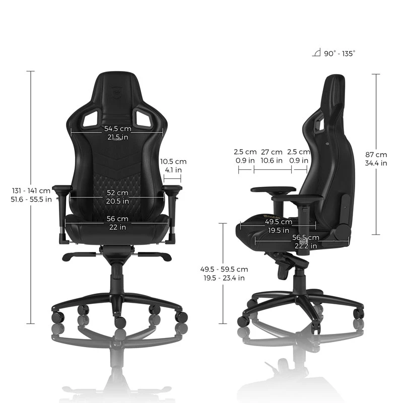 noblechairs EPIC īsta āda spēļu krēsls - Melns