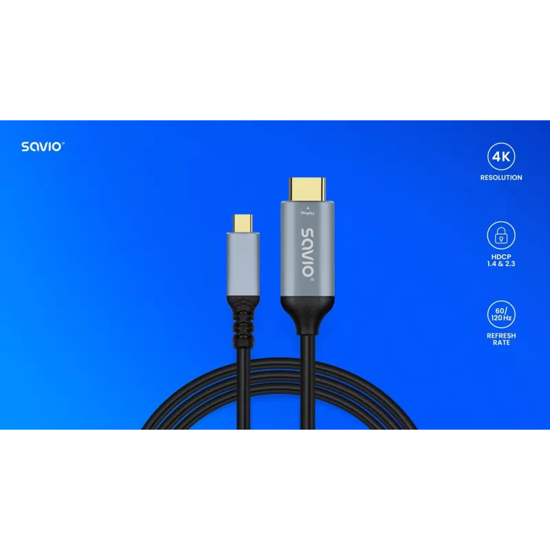 Kabelis USB-C uz HDMI v2.0b, 3m, varš CL-184