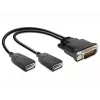 Video kabeļa adapteris DeLOCK 65354 DMS uz 2 x DisplayPort melns