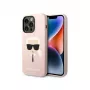 Karl Lagerfeld KLHMP14XSLKHLP iPhone 14 Pro Max 6.7 cietais maciņš gaiši rozā / gaiši rozā Silikona Karl inchs Head Magsafe