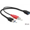 USB kabelis DeLOCK 83176 USB 3.2 Gen 1 0.3 m USB A 2 x USB A