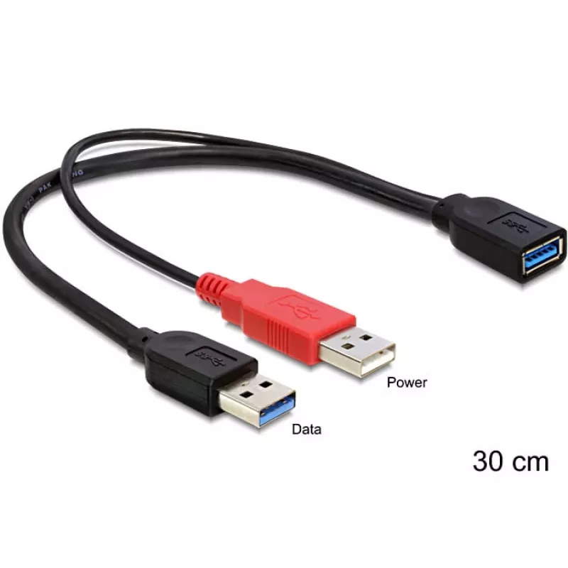 USB kabelis DeLOCK 83176 USB 3.2 Gen 1 0.3 m USB A 2 x USB A