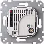 Rotary switch Merten 536302, metallic and balta finish, 230 V AC, 10 A, IP20