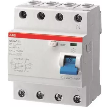 ABB noplūdes strāvas aizsardzības slēdzis 40A F204A-40/0,3 pro M kompakts 4 polu 300mA F204A-40/0,3 (2CSF204101R3400)