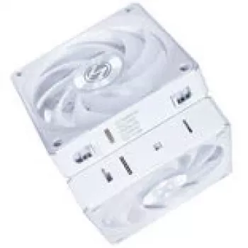 120mm Lian Li UNI FAN 12CL1W3W balts bezvadu korpusa ventilators — 120mm, saderīgs ar PWM centrmezglu, modulārs