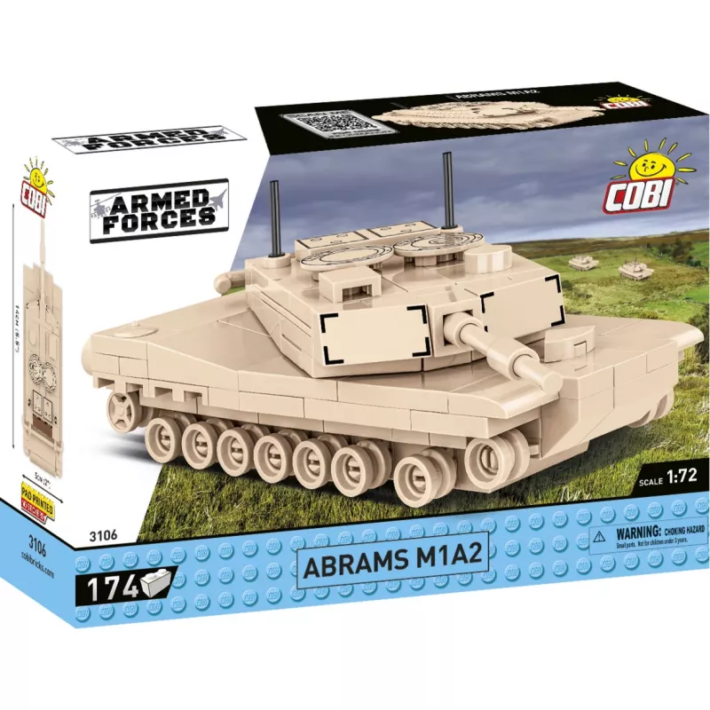 Building set Cobi Abrams M1A2 — 174 pieces, recommended age 6+, beige