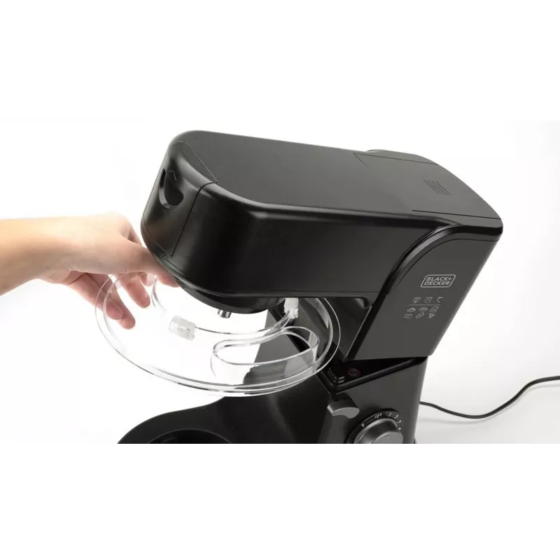 Virtuves iekārta Melns & Decker BXKM1001E 1000 W, 5,2 l nerūsējošā tērauda bļoda, 8 ātrumi, mīcīšanas un putošanas funkcijas