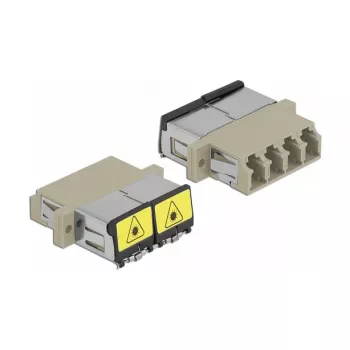 Optiskās šķiedras savienotājs DeLOCK 86904 LC Quad sievišķais-uz LC Quad sievišķais daudzmodu, bēšs