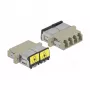 Optiskās šķiedras savienotājs DeLOCK 86904 LC Quad sievišķais-uz LC Quad sievišķais daudzmodu, bēšs