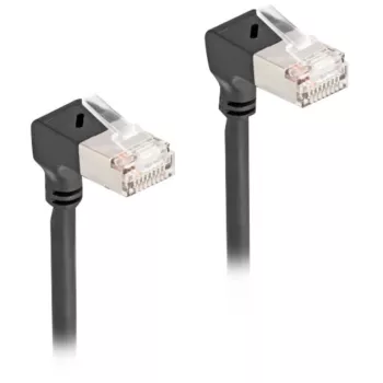 DeLOCK RJ45 tīkla kabelis Cat.6A S/FTP plāns 90° uz leju 2 m melns