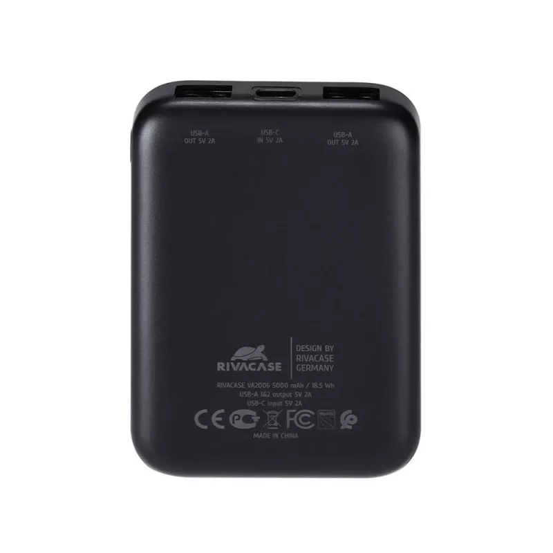 Ārējais akumulators USB 5000MAH/VA2006 melns Rivacase