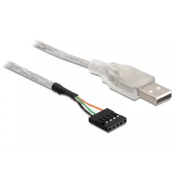 USB 2.0-A vīriešu uz kontaktu spraudņa kabelis DeLOCK 83078 sudraba krāsā