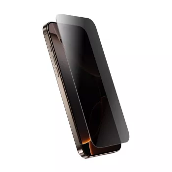 Rūdītais privātuma stikls Crong iPhone 16 Pro Max — pretatspīduma, izturīgs pret skrāpējumiem
