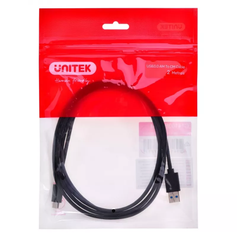 UNITEK USB-C, USB-A kabelis, 5 GBPS, 2M
