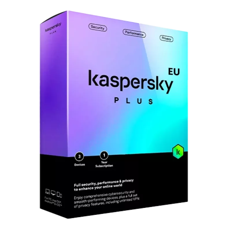 Kaspersky Plus | 3 ierīces | 1 gads | ES