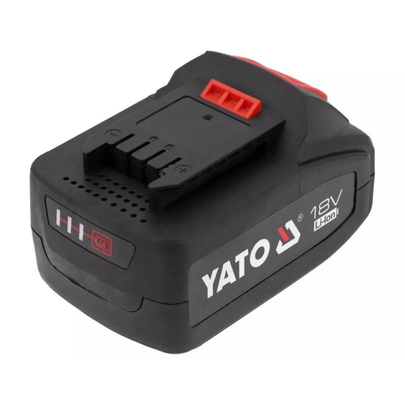 Akumulators bezvadu instrumentiem YATO YT-828463 — Li‑Ion 18V 4Ah, sarkans, uzlādes indikators