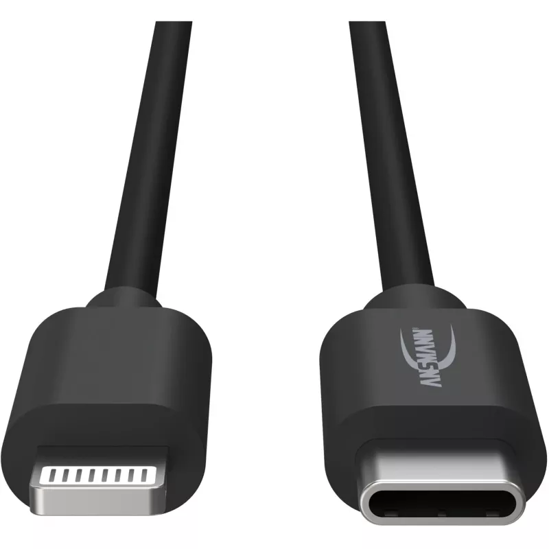 Mobilā tālruņa kabelis Ansmann 1700-0106 Melns USB C Lightning 0,12 m