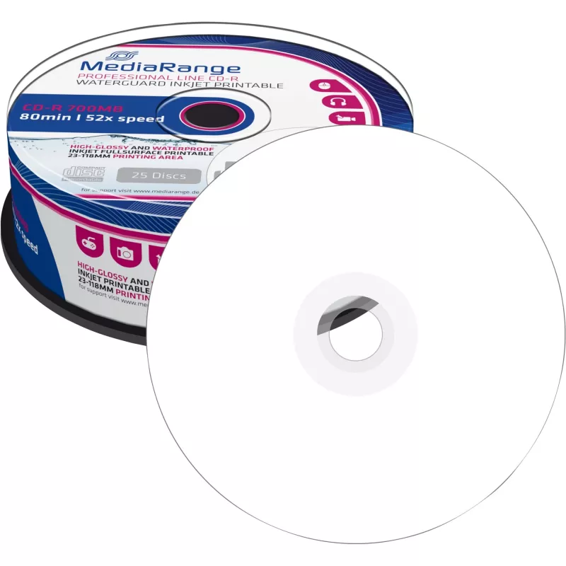 CD-R MediaRange MRPL512 700 MB 52x tintes printerim drukājams 25 gab. vārpsta