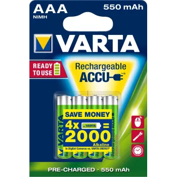 Uzlādējamā baterija Varta Ready2Use HR03 AAA 4gab.