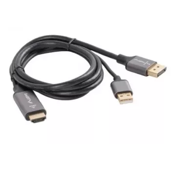 HDMI(M)->DISPLAYPORT(M) KABELIS 1M 4K MELNS LANBERG
