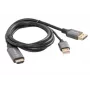 HDMI(M)->DISPLAYPORT(M) KABELIS 1M 4K MELNS LANBERG