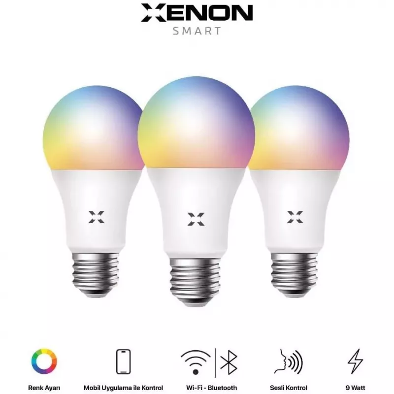 XENON Smart X7021 viedā LED RGB spuldze, 9 W, Wi-Fi, Bluetooth, balta