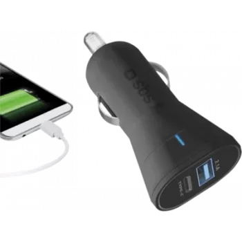 SBS TECRTC1USB2AUL Lādētājs mobilajām ierīcēm Auto Melns (TECRTC1USB2AUL)