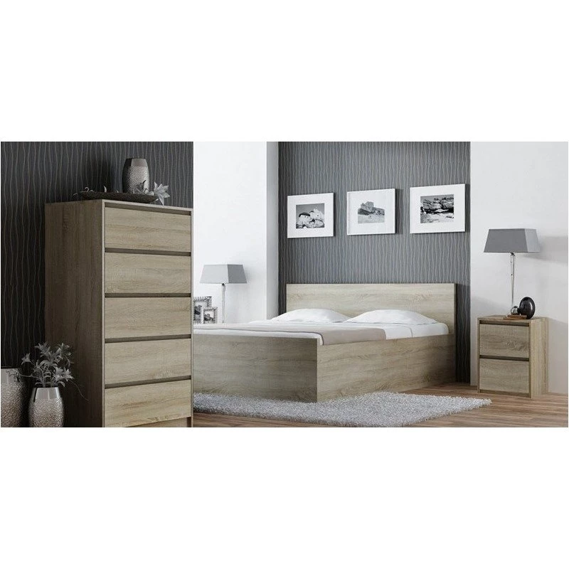 Topeshop K2 SONOMA nightstand/Naktsskapītis 2 atvilktne(s) ozols