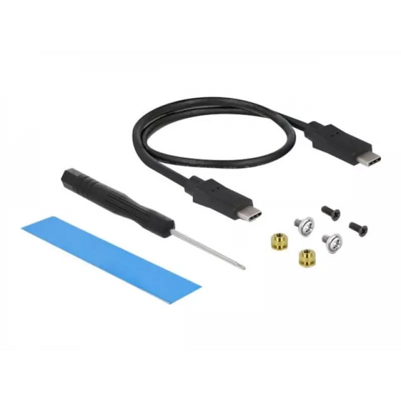 SSD korpuss DeLOCK Ārējais USB Type-C combo korpuss M.2 NVMe PCIe vai SATA SSD
