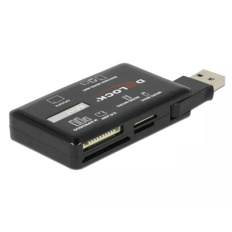DeLOCK SuperSpeed USB karšu lasītājs CF SD Micro SD MS M2 xD 5 Gbps