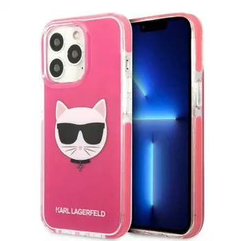 Karl Lagerfeld KLHCP13XTPECPI Iphone 13 Pro Max 6.7 ciets maciņš fuksijas krāsā/FUSCHIA Choupette Head