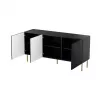 Kumode cama meble JUNGLE 1520×405×745 mm matēti melna ar zelta kājām, skaidu plāksne