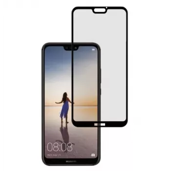 Rūdīta stikla pilnas līmēšanas ekrāna aizsargs Tellur Huawei P20 Lite — saderīgs ar maciņiem, melns
