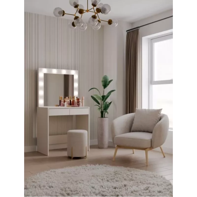 Tualetes galdiņa komplekts top e shop Marina T+ 2S+L, Kashmır krāsa, skaidu plātne, LED spogulis, 810×500×1500 mm
