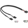 Iekšējais USB kabelis DELOCK 84513 — USB 2.0 4-pin uz 10-pin, 0.3 m, melns