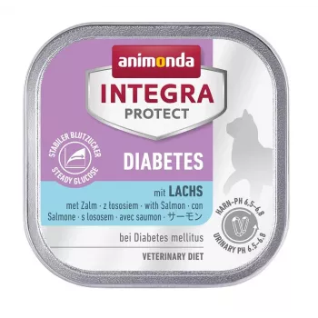 Mitrā kaķu barība animonda Integra Protect Diabetes lasis 100 g, pieauguši kaķi, mitrums 81%, olbaltumvielas 11%, tauki 5%
