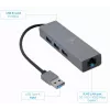 Gembird A-AMU3-LAN-01 USB-A uz Gigabit LAN adapteris ar 3 portu USB 3.0 centrmezglu, melns