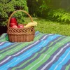 Piknika sega PROMIS KP200PZ, zaļas svītras, 200 x 150 cm