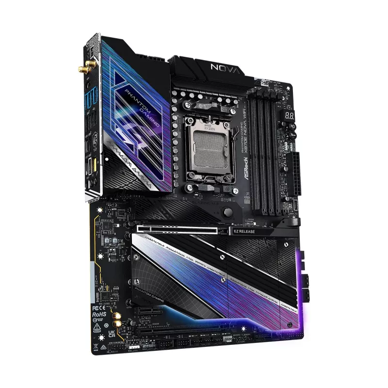 Mātesplate ASRock X870 NOVA WIFI — AMD X870, Socket AM5, ATX, 4× DIMM DDR5, 256GB, Wi‑Fi 6E, 2.5GbE