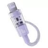 USB-C uz Lightning ātrās uzlādes kabelis Baseus Gem 1 m 20 W violets, neilona apvalks, 7 kontaktu Lightning