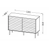 Kumode cama meble CORTINA 1D3S 120x40x81 cm, melna, 3 atvilktnes, skaidu plāksne
