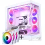 PHANTEKS NV-Series NV9 MK2 datora korpuss, EATX, DRGB, rūdīts stikls - balts + M25 Gen2 PWM D-RGB ventilatoru 3 gab. komplekts - Reverse Blade, 140 mm, balts + DRGB komplekts