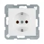 Kontaktligzda, tips F, berker 47431909 — 16 A, 250 V, balta plastmasa